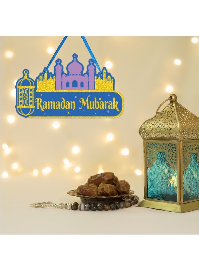 1 PCS Ramadan Door Decor Hanging Ornament, Ramadan Mubarak Decorations, Ramadan Kareem Decor Paper, Moon Star Lantern Sheep Decorations for Doors, Walls, Eid Al Adha Party Supplies - Image 3